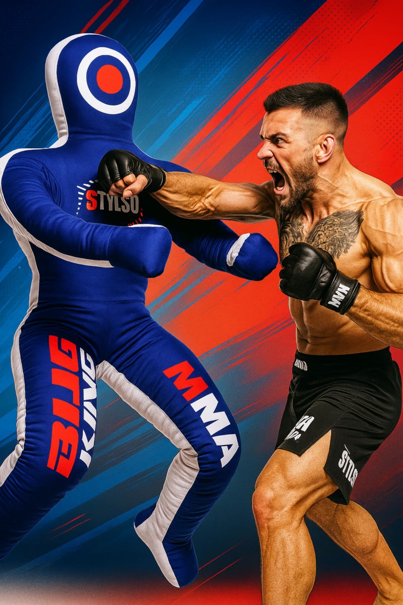 Stylso Un-Filled Grappling Dummy Wrestling Dummy Jiu Jitsu Dummy for BJJ MMA Judo Karate Practice Adult Kids and Youth Training Tackling Dummies - Blue, 5ft / 60" - Image 4